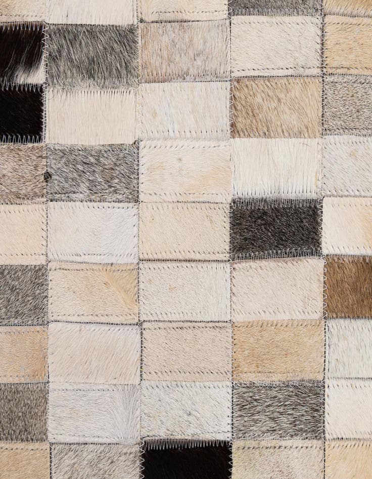 Detail image of  5' 2 x 7' 11 Cowhide - Patchwork Rug