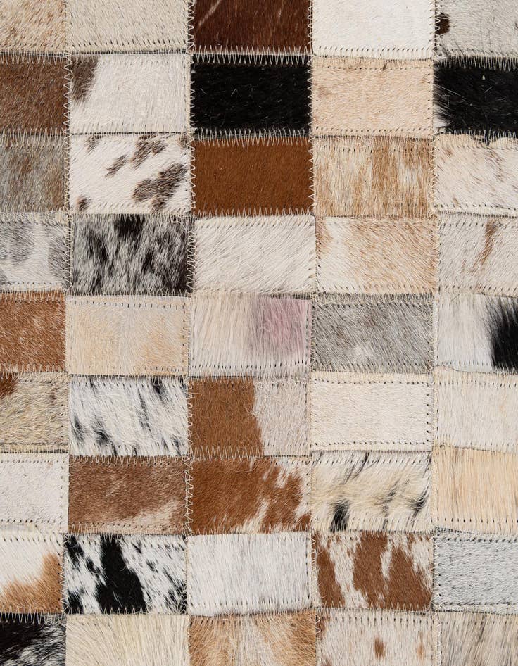 Detail image of  5' 3 x 8' 2 Cowhide - Patchwork Rug