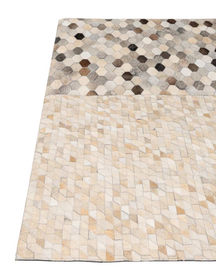 Detail image of  5' 2 x 8' 1 Cowhide - Patchwork Rug