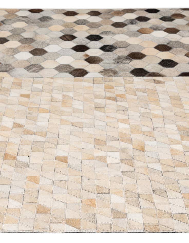 Detail image of  5' 2 x 8' 1 Cowhide - Patchwork Rug