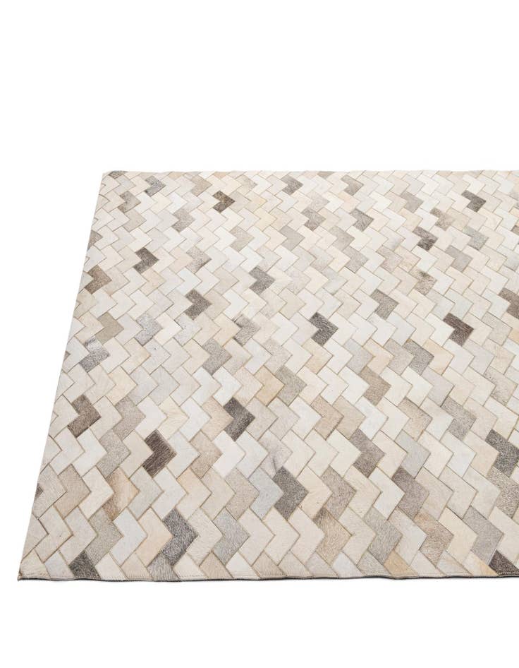 Detail image of  5' 2 x 7' 11 Cowhide - Patchwork Rug