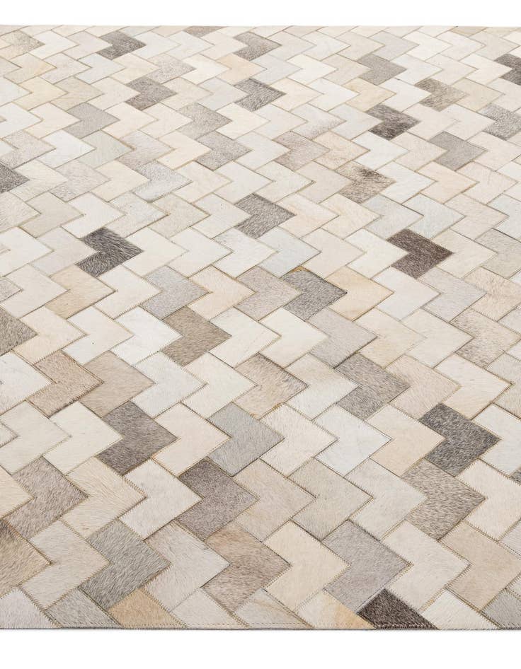 Detail image of  5' 2 x 7' 11 Cowhide - Patchwork Rug