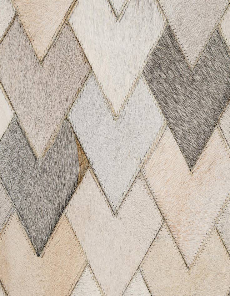 Detail image of  5' 2 x 7' 11 Cowhide - Patchwork Rug