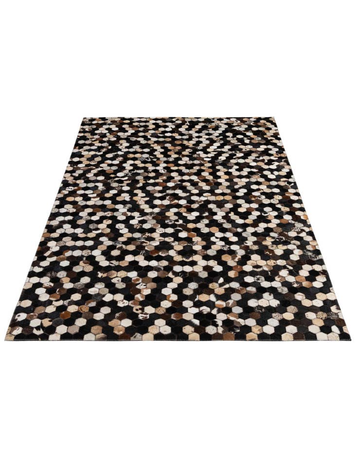 Detail image of  5' 1 x 8' Cowhide - Patchwork Rug