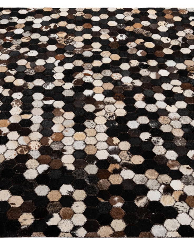 Detail image of  5' 1 x 7' 11 Cowhide - Patchwork Rug