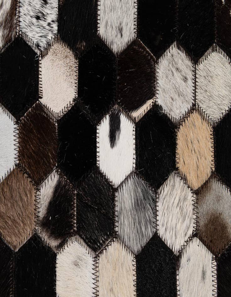 Detail image of  5' x 8' Cowhide - Patchwork Rug