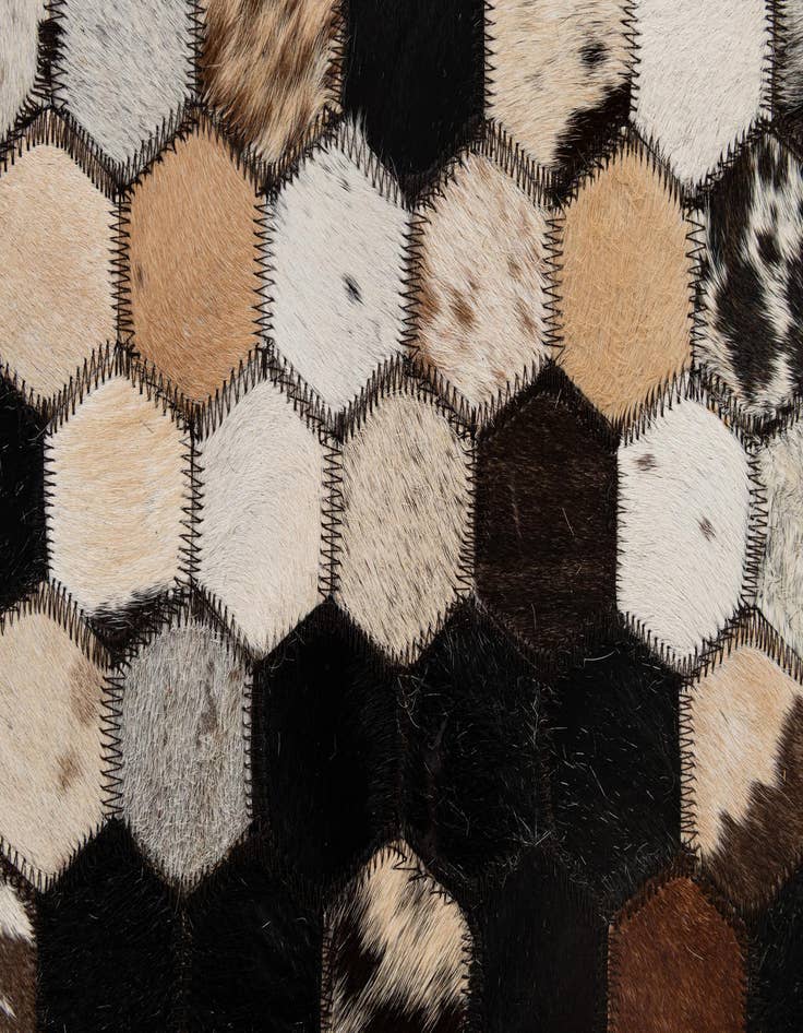 Detail image of  5' x 8' Cowhide - Patchwork Rug