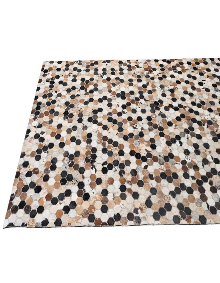 Detail image of  5' 1 x 7' 11 Cowhide - Patchwork Rug