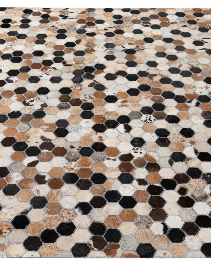 Detail image of  5' 1 x 7' 11 Cowhide - Patchwork Rug