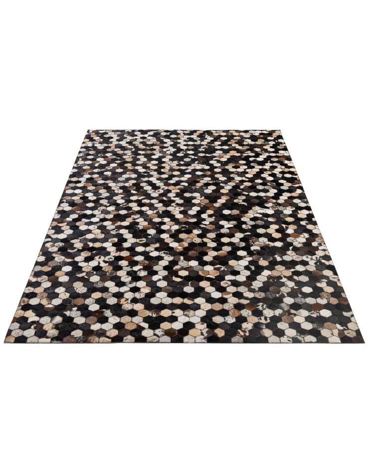 Detail image of  5' 1 x 8' Cowhide - Patchwork Rug