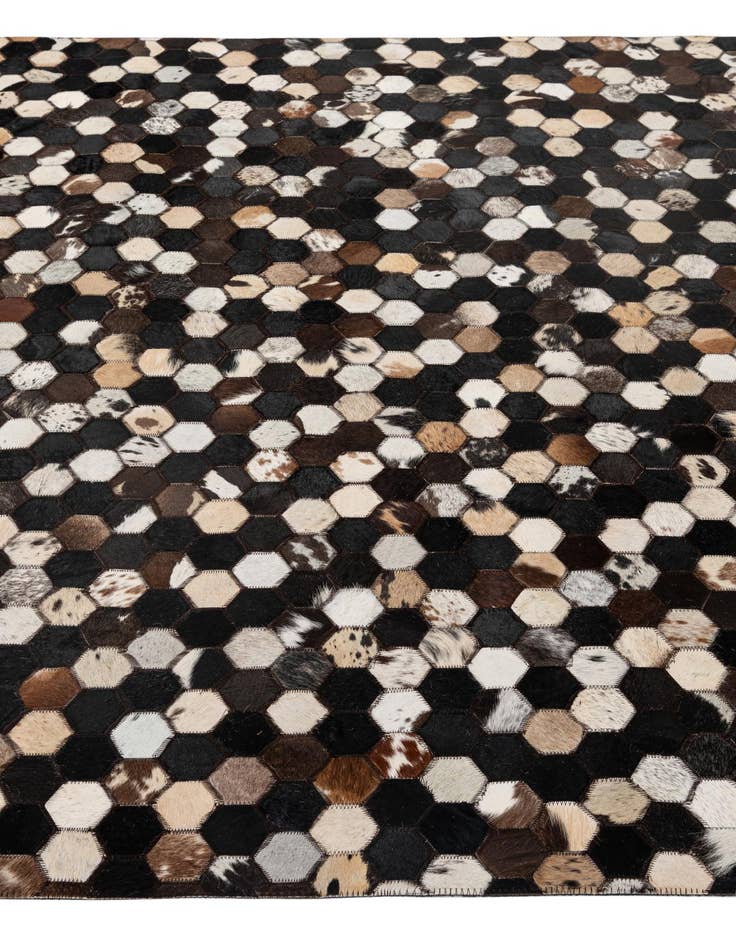 Detail image of  5' 1 x 8' Cowhide - Patchwork Rug