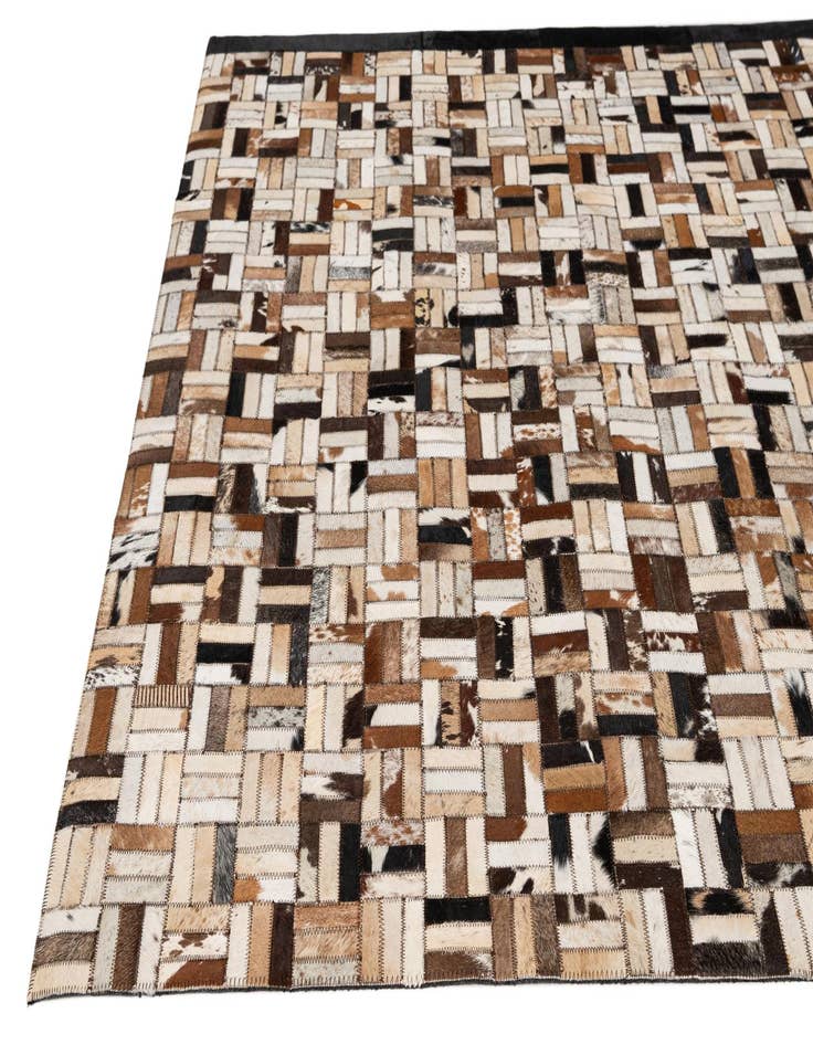 Detail image of  5' 2 x 7' 11 Cowhide - Patchwork Rug
