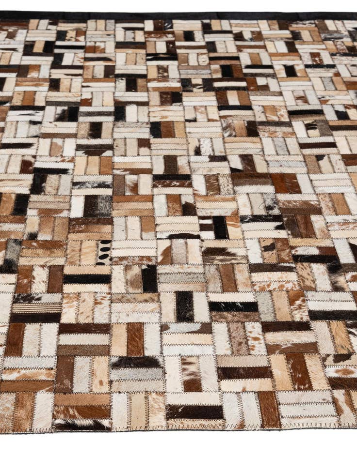 Detail image of  5' 2 x 7' 11 Cowhide - Patchwork Rug