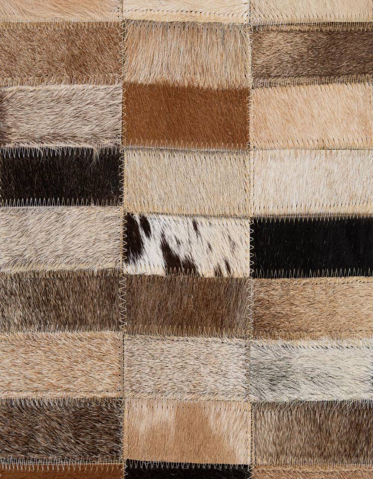 Detail image of  5' x 7' 11 Cowhide - Patchwork Rug