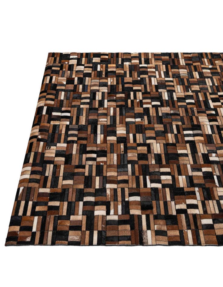 Detail image of  4' 11 x 7' 9 Cowhide - Patchwork Rug