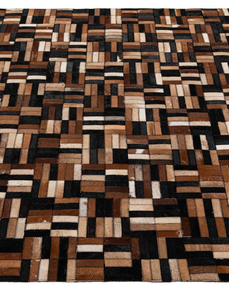 Detail image of  4' 11 x 7' 9 Cowhide - Patchwork Rug