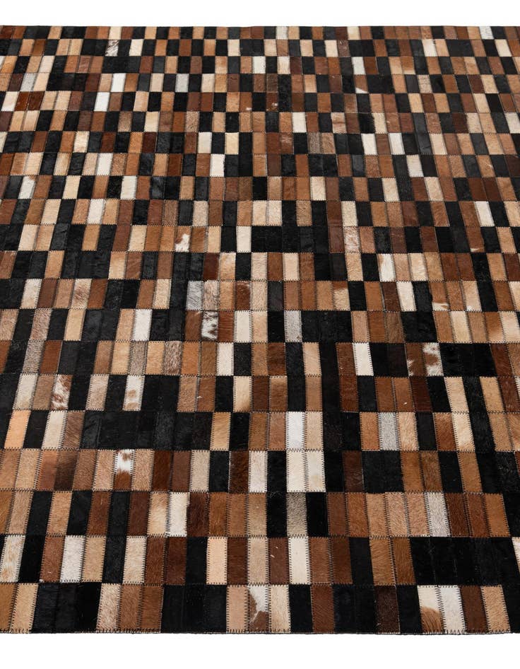 Detail image of  5' 2 x 8' 1 Cowhide - Patchwork Rug