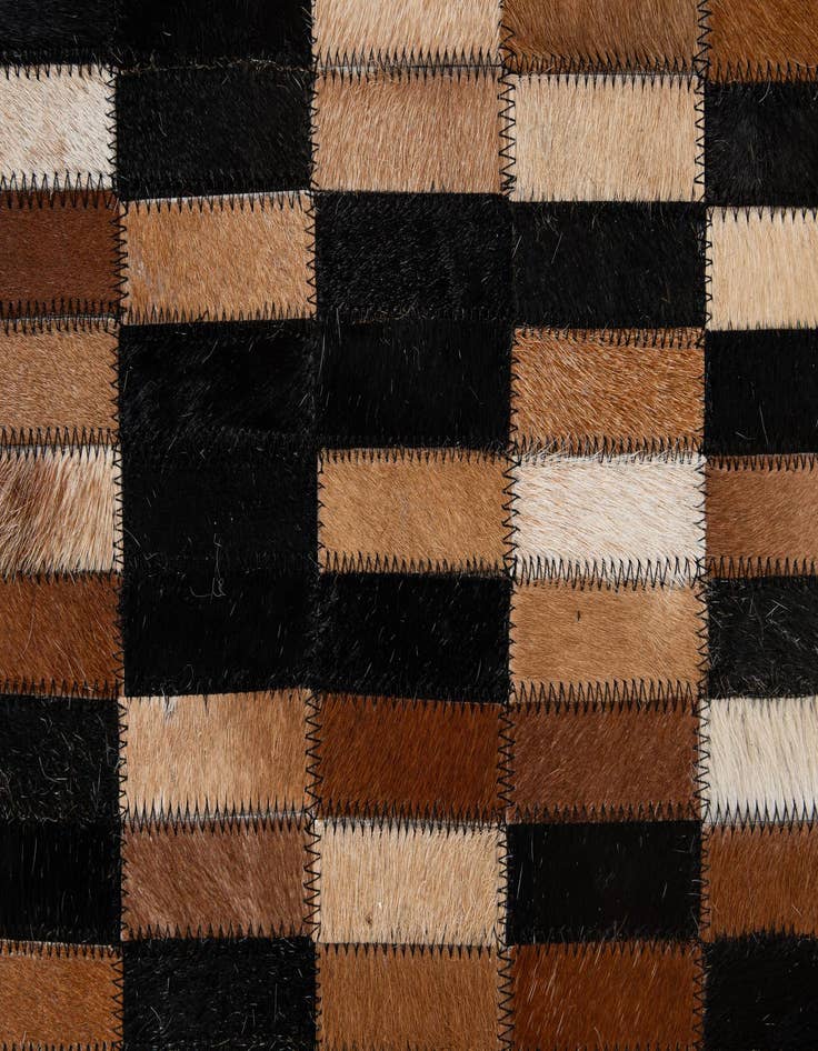 Detail image of  5' 2 x 8' 1 Cowhide - Patchwork Rug