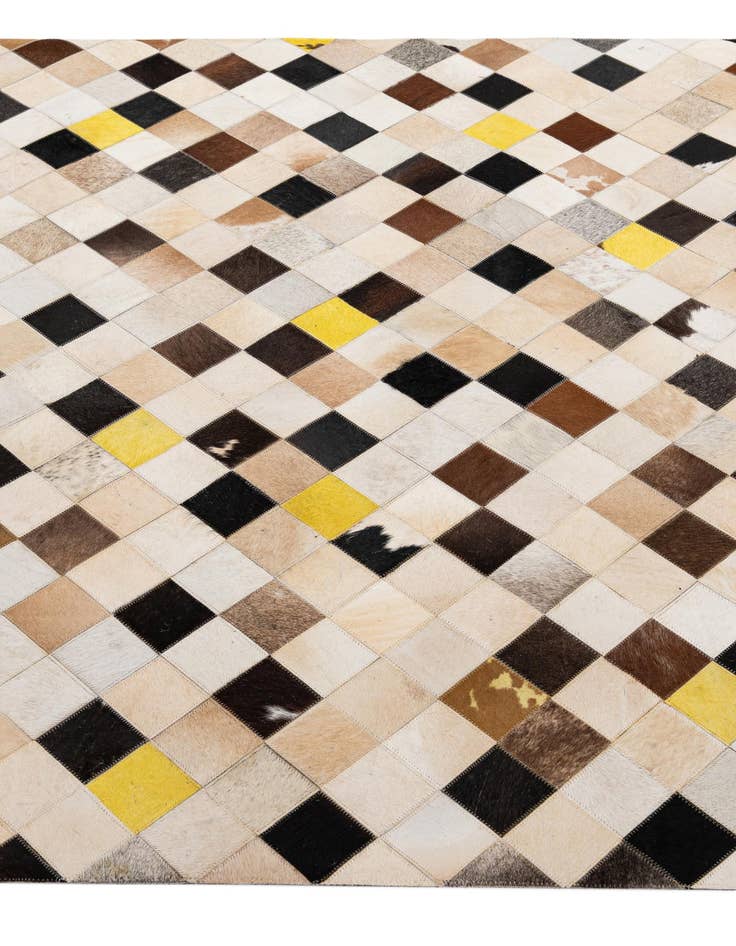 Detail image of  5' 1 x 7' 10 Cowhide - Patchwork Rug