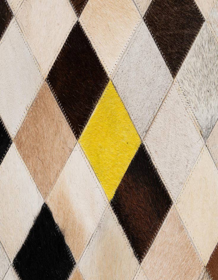 Detail image of  5' 1 x 7' 10 Cowhide - Patchwork Rug