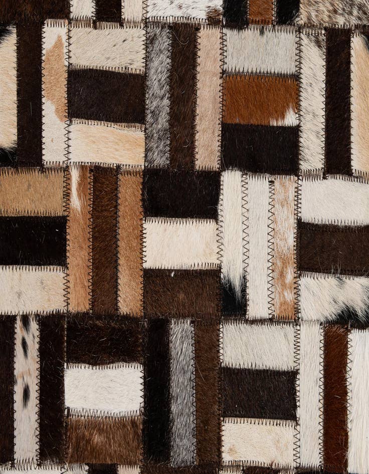 Detail image of  5' x 7' 11 Cowhide - Patchwork Rug