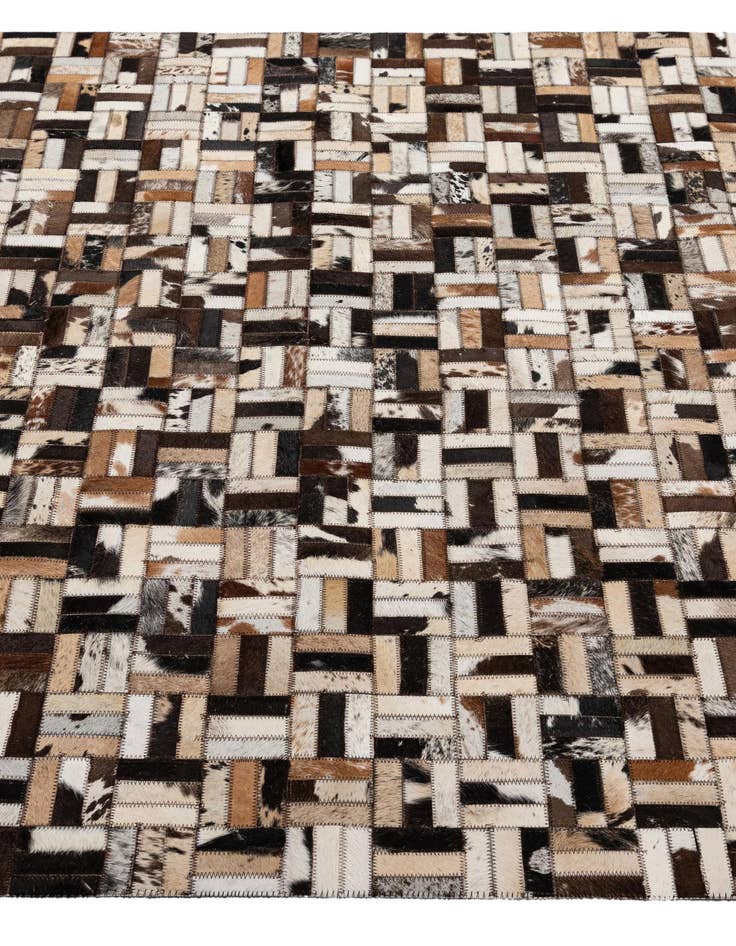 Detail image of  4' 11 x 7' 9 Cowhide - Patchwork Rug