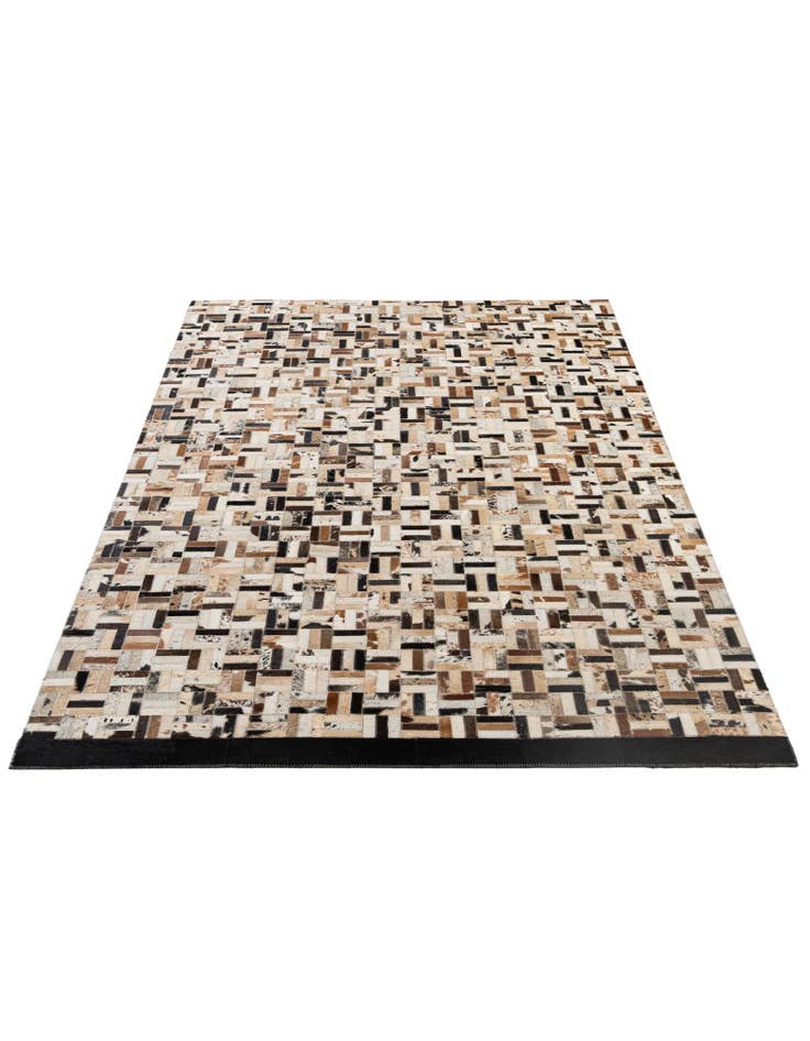 Detail image of  4' 11 x 7' 11 Cowhide - Patchwork Rug