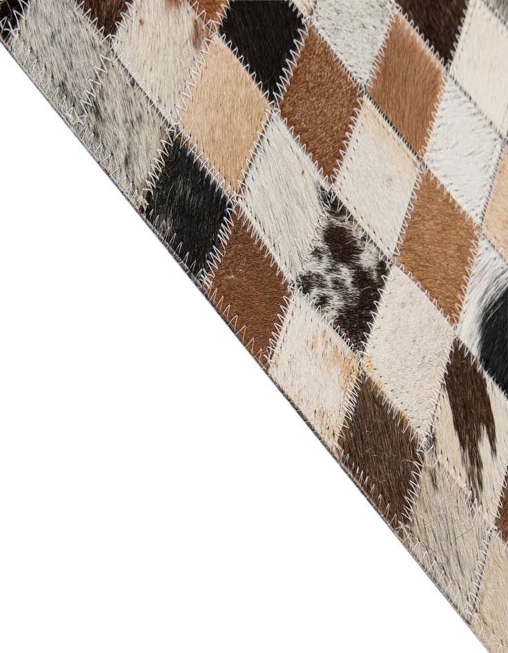 Detail image of  5' 1 x 7' 9 Cowhide - Patchwork Rug