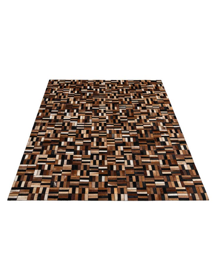 Detail image of  4' 11 x 7' 10 Cowhide - Patchwork Rug
