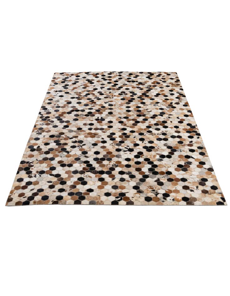 Detail image of  5' 1 x 7' 11 Cowhide - Patchwork Rug