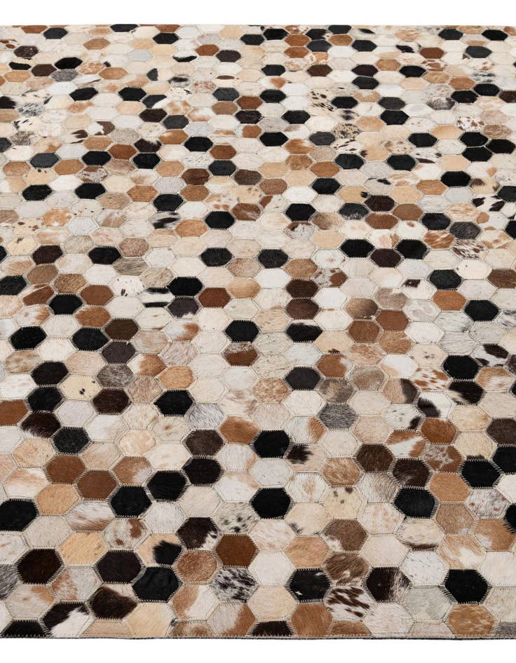 Detail image of  5' 1 x 7' 11 Cowhide - Patchwork Rug