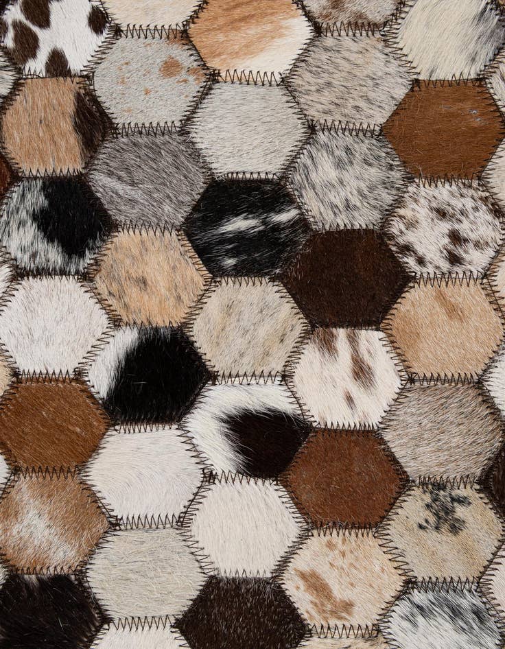 Detail image of  5' x 7' 11 Cowhide - Patchwork Rug