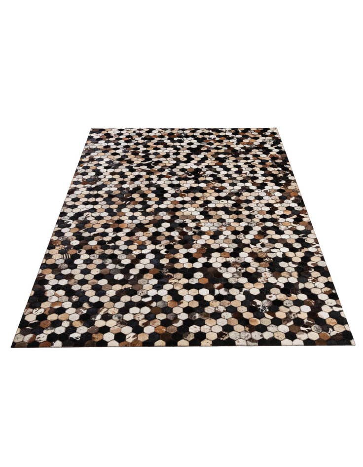 Detail image of  5' 1 x 8' Cowhide - Patchwork Rug