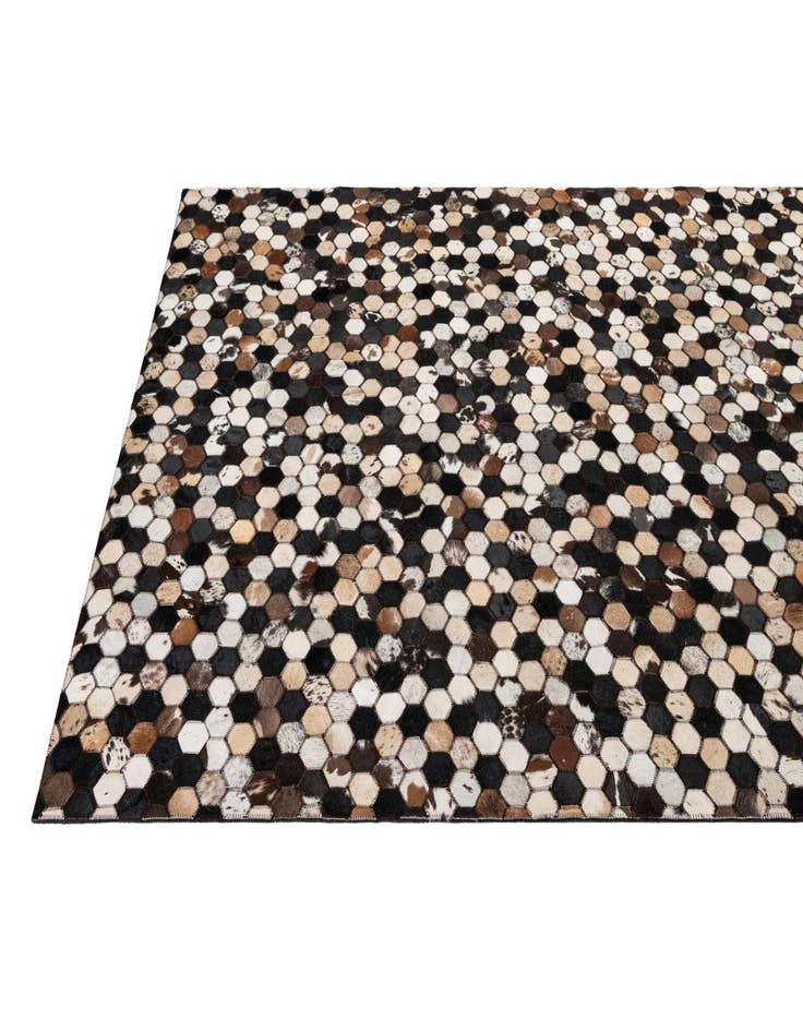Detail image of  5' 1 x 8' Cowhide - Patchwork Rug