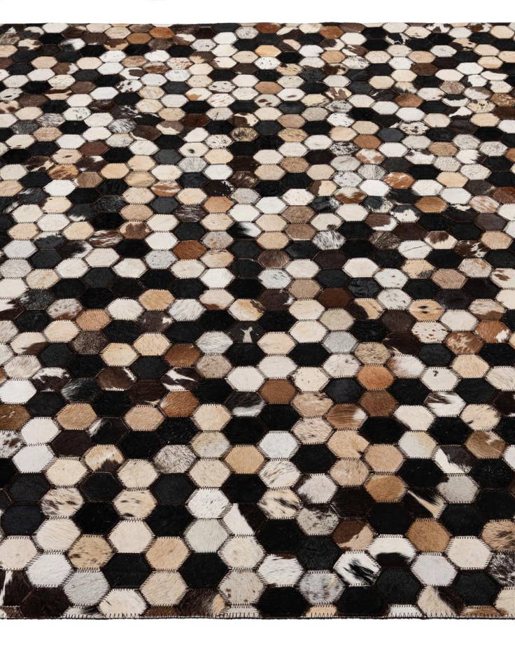 Detail image of  5' 1 x 8' Cowhide - Patchwork Rug