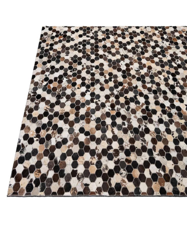 Detail image of  5' 1 x 7' 11 Cowhide - Patchwork Rug