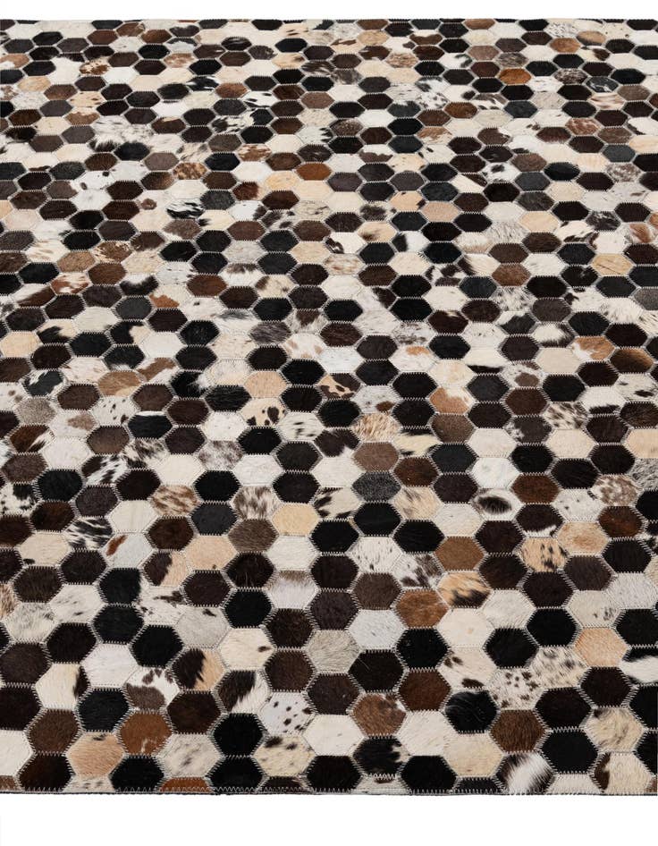 Detail image of  5' 1 x 7' 11 Cowhide - Patchwork Rug