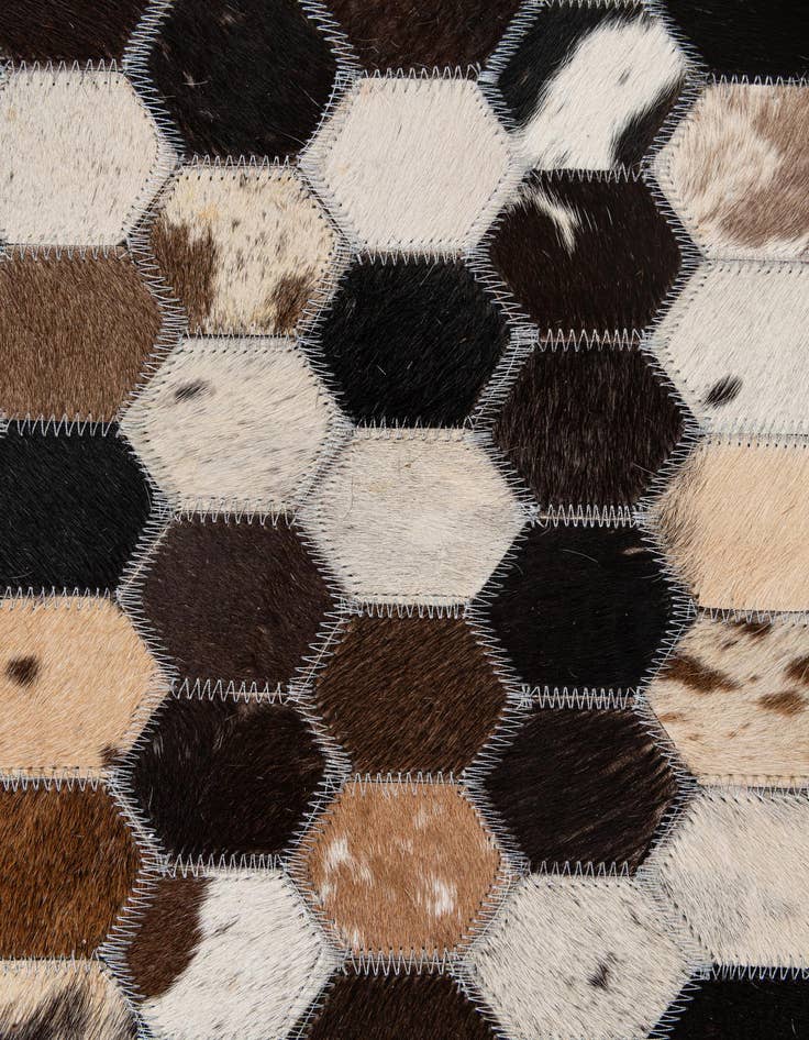Detail image of  5' 1 x 8' 1 Cowhide - Patchwork Rug