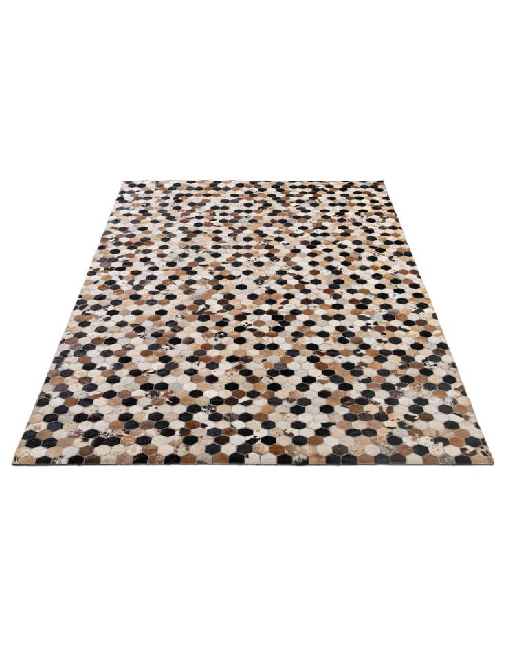 Detail image of  5' 1 x 7' 11 Cowhide - Patchwork Rug