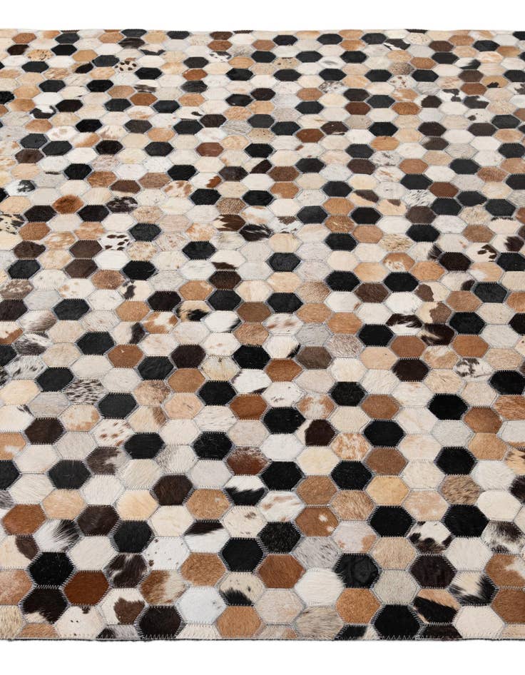 Detail image of  5' 1 x 7' 11 Cowhide - Patchwork Rug