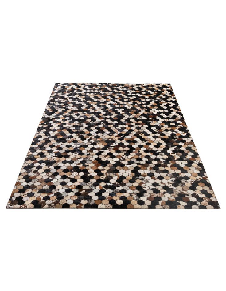 Detail image of  5' 1 x 8' Cowhide - Patchwork Rug