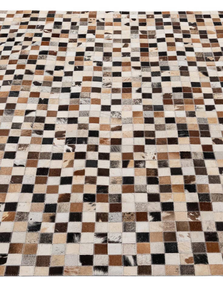 Detail image of  4' 11 x 7' 10 Cowhide - Patchwork Rug