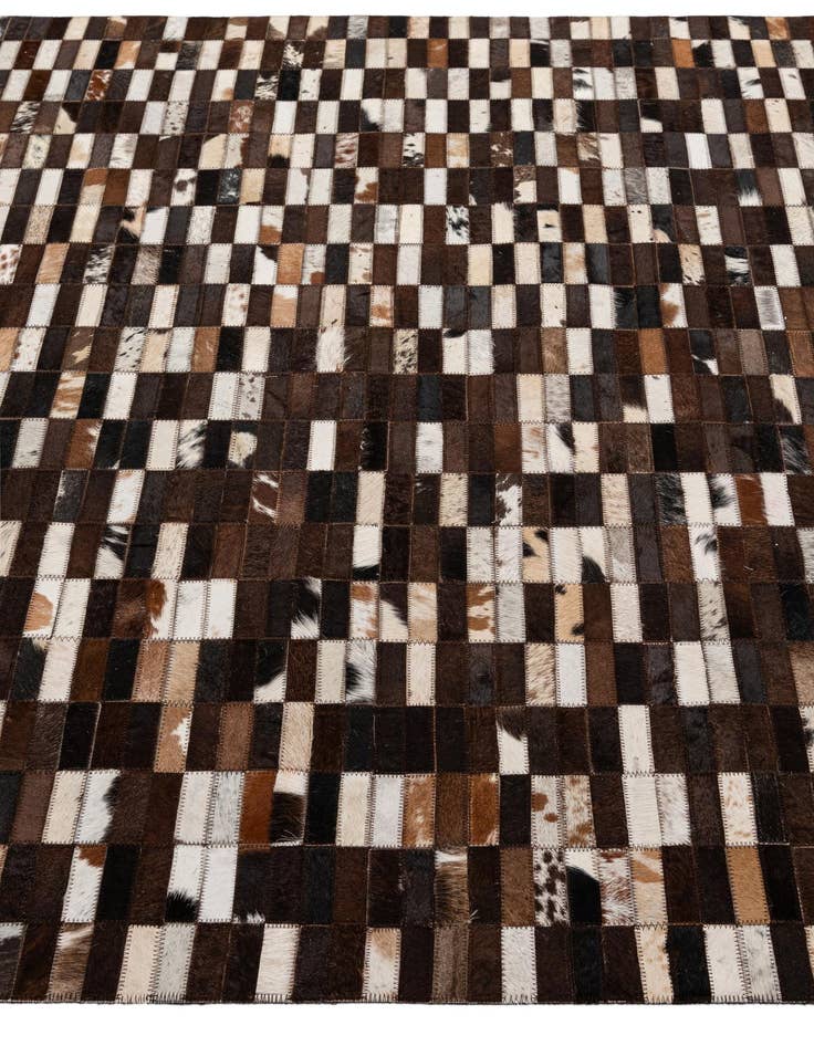 Detail image of  4' 11 x 8' 1 Cowhide - Patchwork Rug