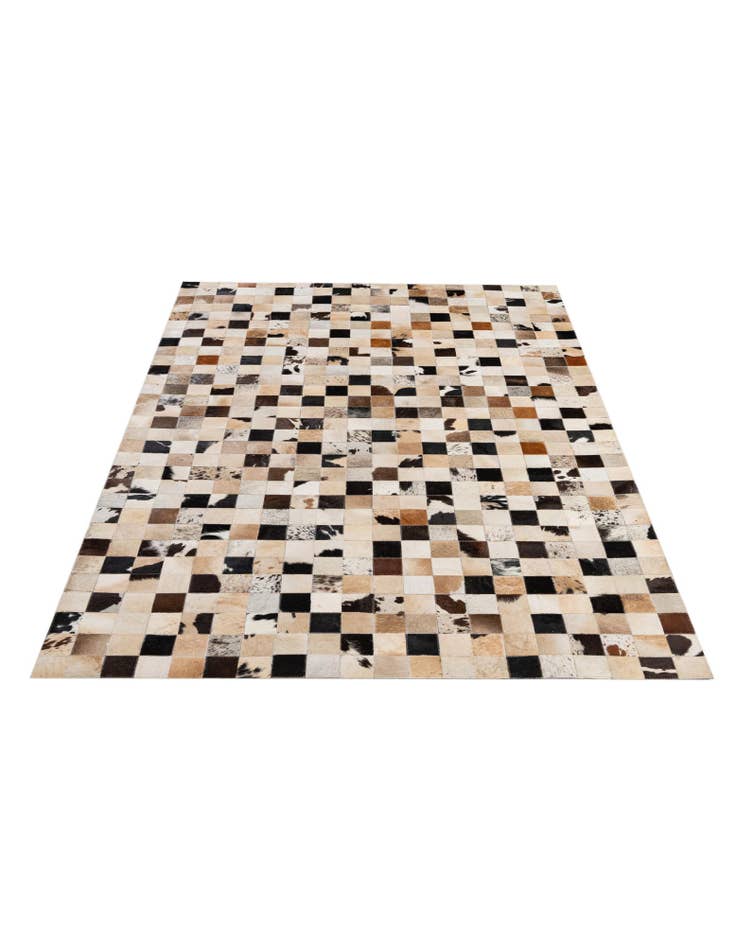 Detail image of  5' 2 x 7' 11 Cowhide - Patchwork Rug