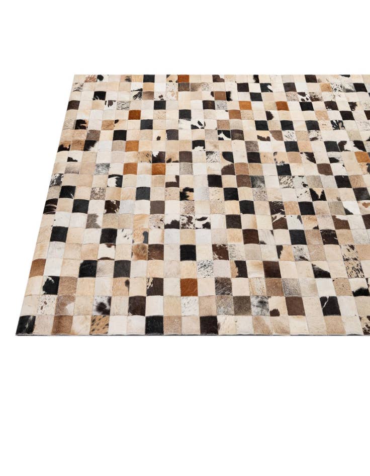 Detail image of  5' 2 x 7' 11 Cowhide - Patchwork Rug