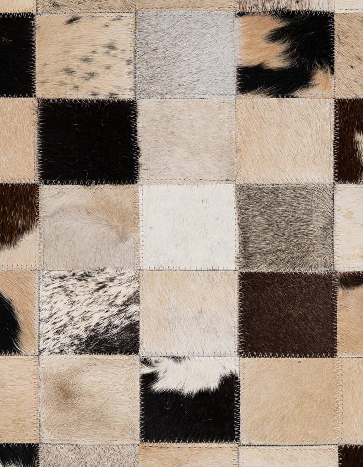 Detail image of  5' 2 x 7' 11 Cowhide - Patchwork Rug