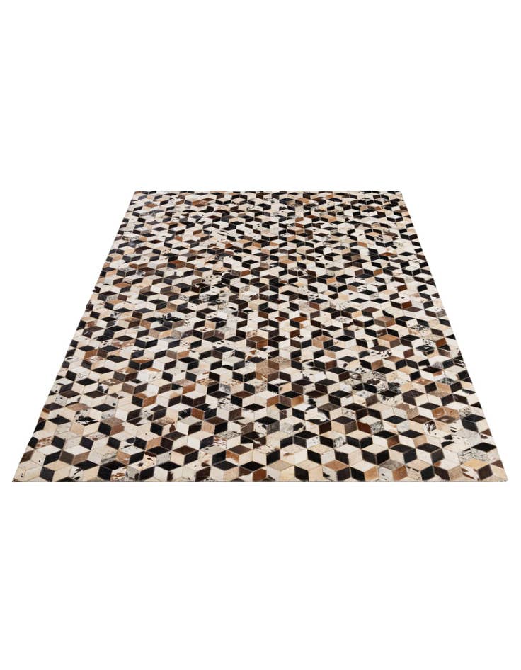 Detail image of  5' 2 x 7' 10 Cowhide - Patchwork Rug