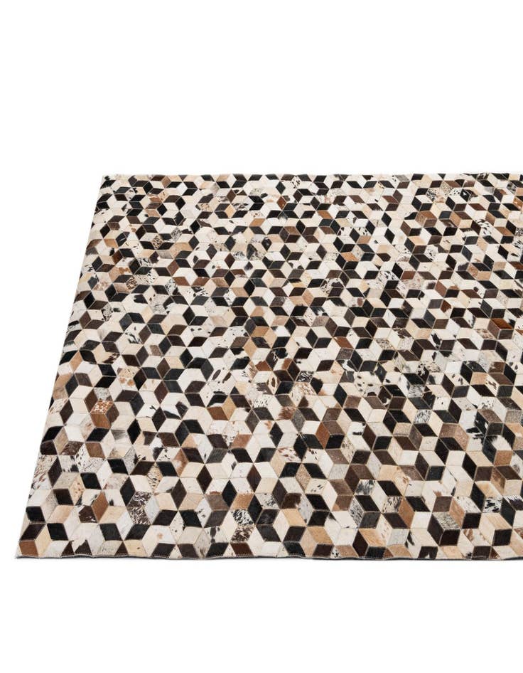 Detail image of  5' 2 x 7' 10 Cowhide - Patchwork Rug