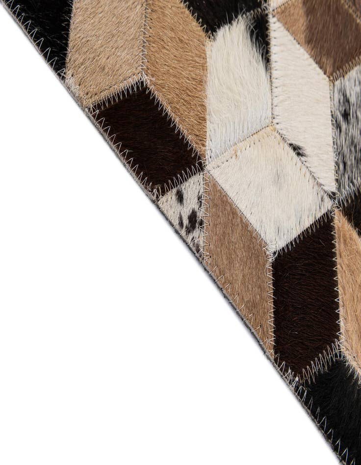 Detail image of  5' 2 x 7' 10 Cowhide - Patchwork Rug