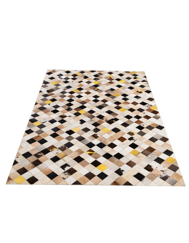 Detail image of  5' 1 x 8' Cowhide - Patchwork Rug